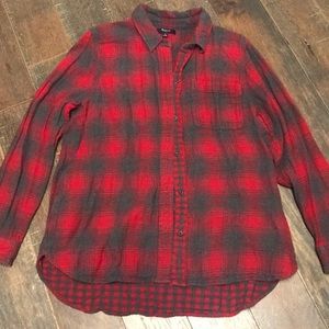 Red and grey flannel shirt from Madewell